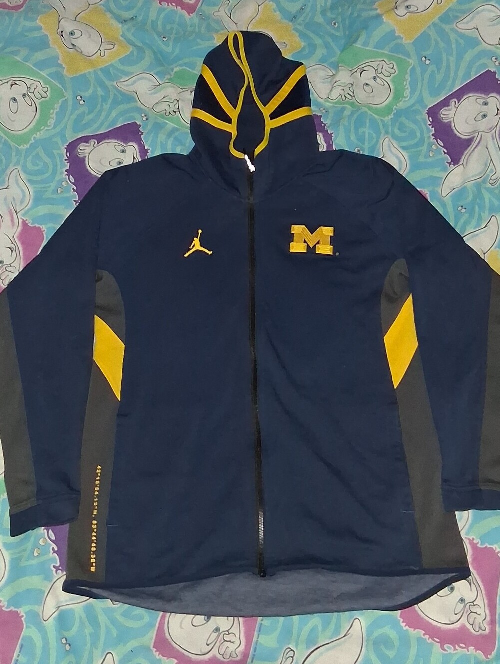 Jordan Michigan Wolverines Helmet Stripe Hood Hoodie Hooded Sweatshirt Jumpman